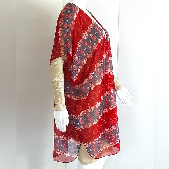 BAND Of GYPSIES Floral Lightweight Duster Kimono Sz M/L - Picture 2 of 6